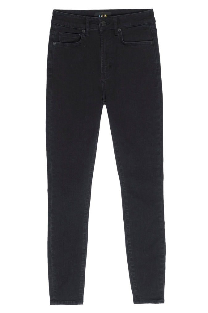 The Larchmont Onyx High Rise Skinny Pants - flat
