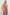 Akira Sleeveless Crop Top with Square Neckline and Wide Shoulder Straps in Rio Stripe Colorway, Vertical Stripes in Tan, Blue, and Pink - Front View Featured on Model 