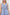 Albany Sleeveless, Mid-Thigh Dress with A Shirred Collar, Drawstring at Waist and a Pleated Hem in Lake View Stripe Colorway, Vertical stripes in blues and white - Front View Featured on Model