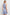Albany Sleeveless, Mid-Thigh Dress with A Shirred Collar, Drawstring at Waist and a Pleated Hem in Lake View Stripe Colorway, Vertical stripes in blues and white - Back View Featured on Model