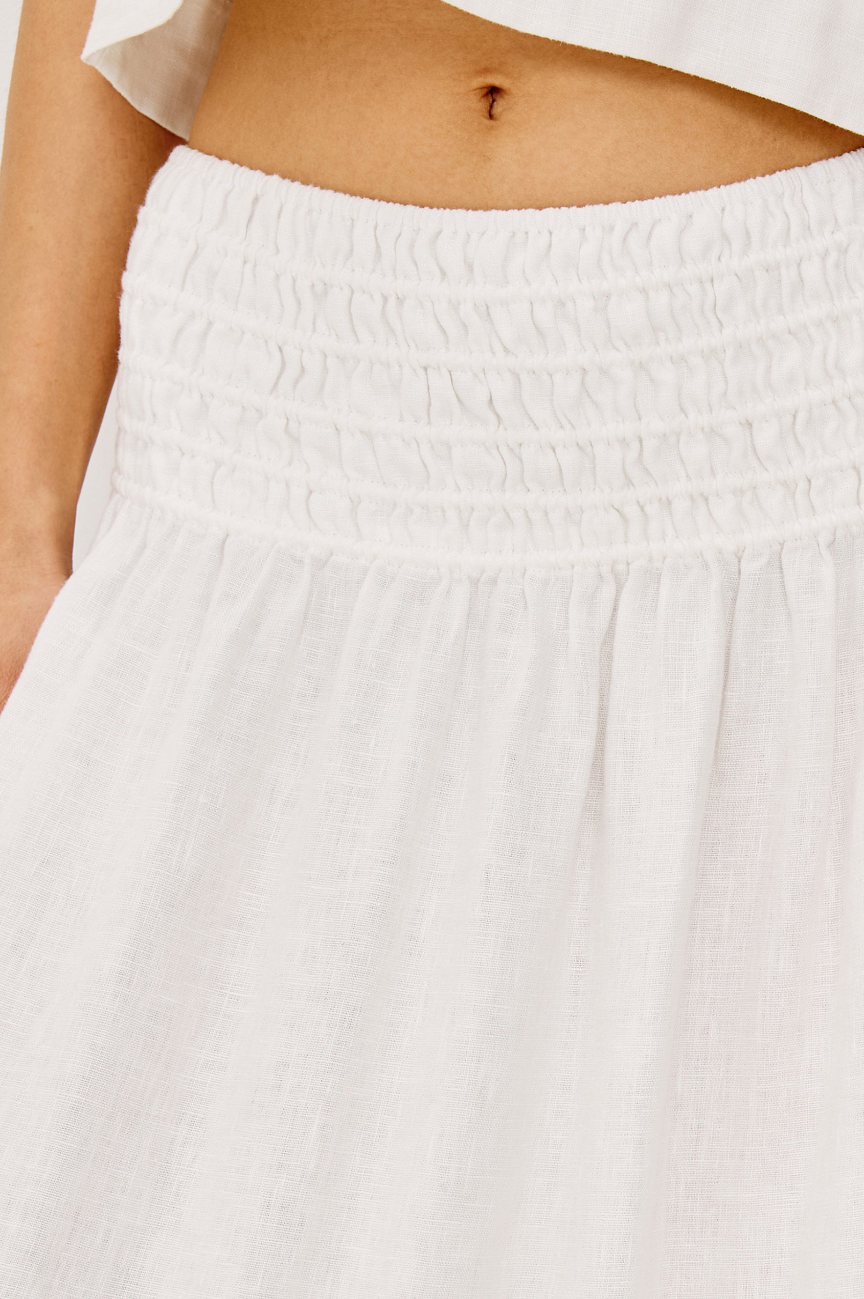 ALESSA SKIRT - WHITE LINEN
