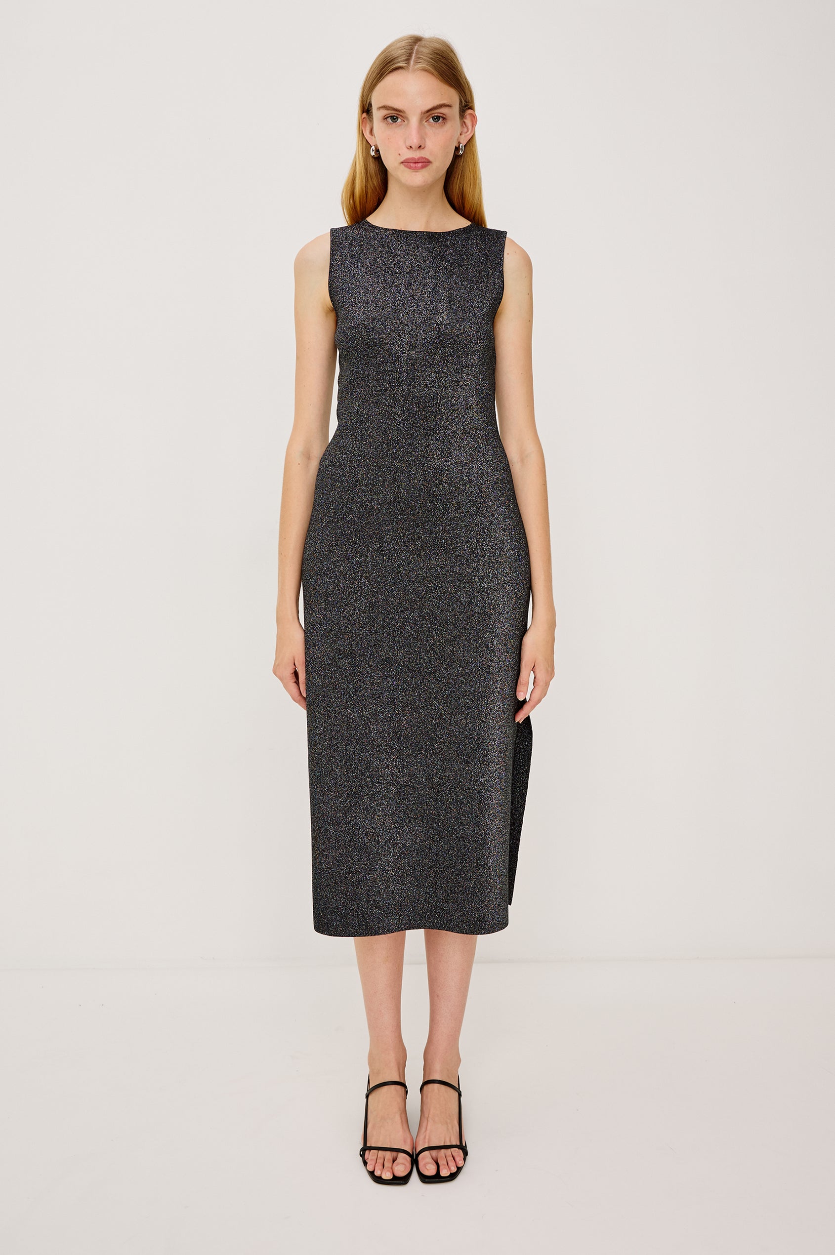 ALORA DRESS - GUNMETAL LUREX