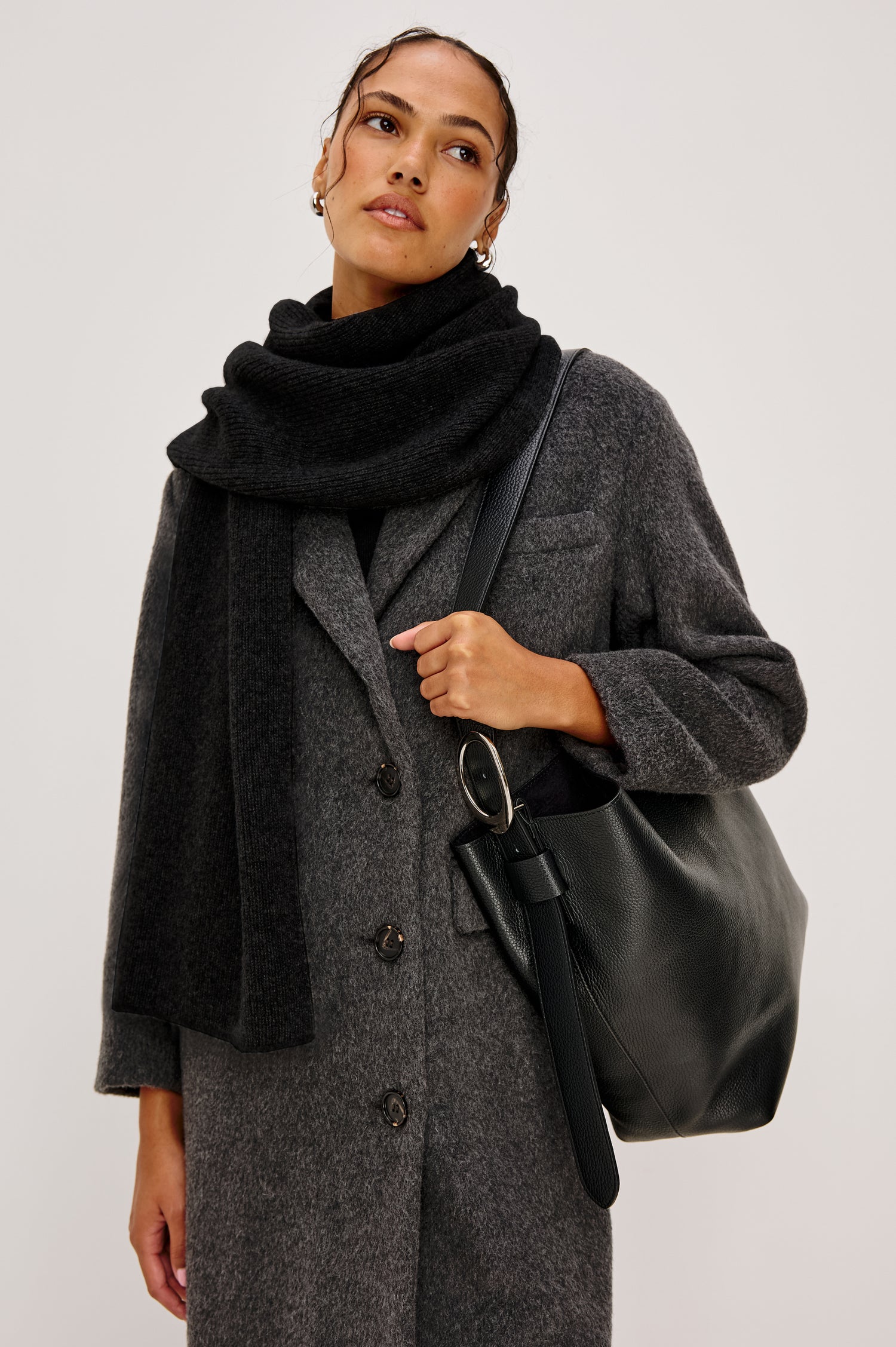 ALPS CASHMERE SILK SCARF - BLACK