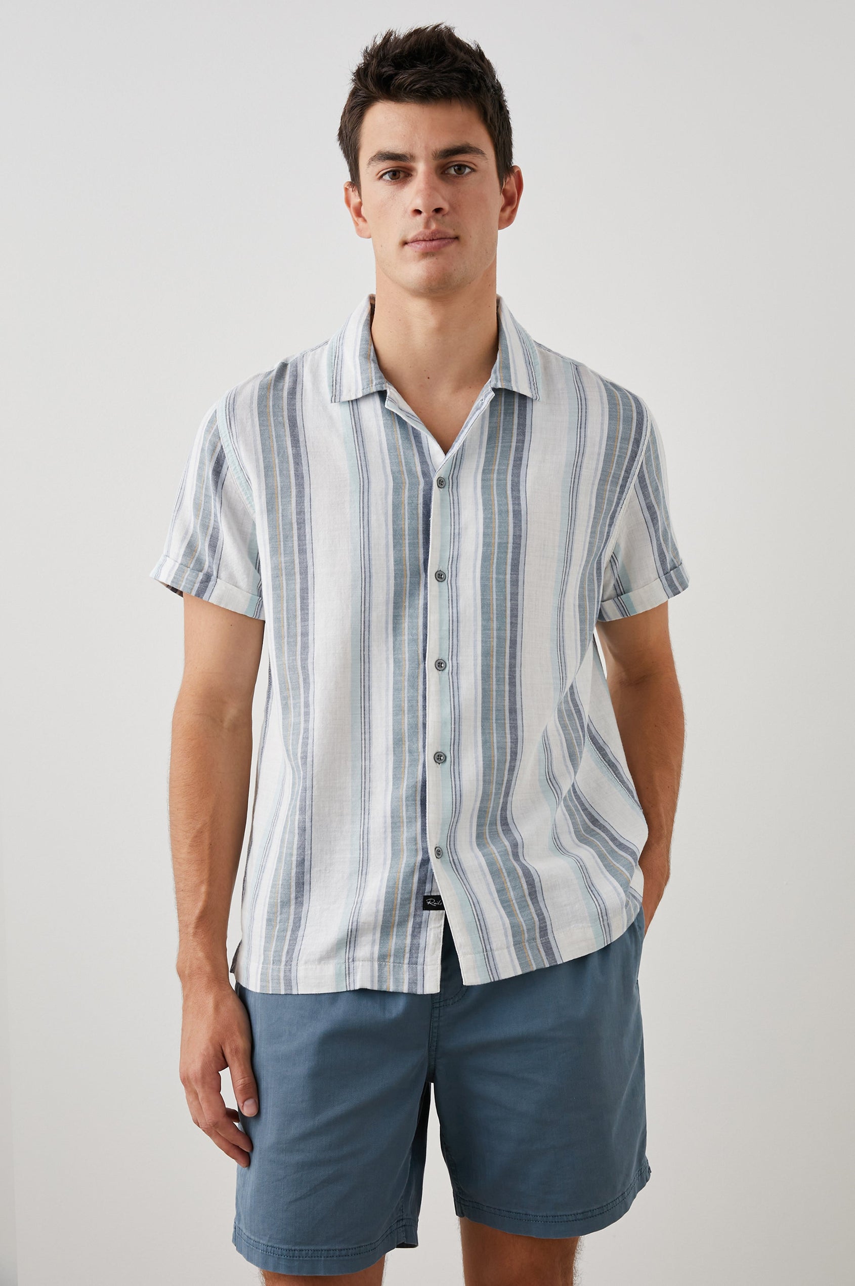    AMALFI SHIRT HALO COASTAL BLUE STRIPE - FRONT