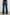 Angeleno Wide Leg Denim Pants with Belt Loops, Two Front Pockets and Two Back Patch Pockets in Pebble Blue Colorway - Front View Featured on Model