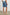 Archer long length cotton short with adjustable drawstring and front button closure in Washed Blue - back view on model.
