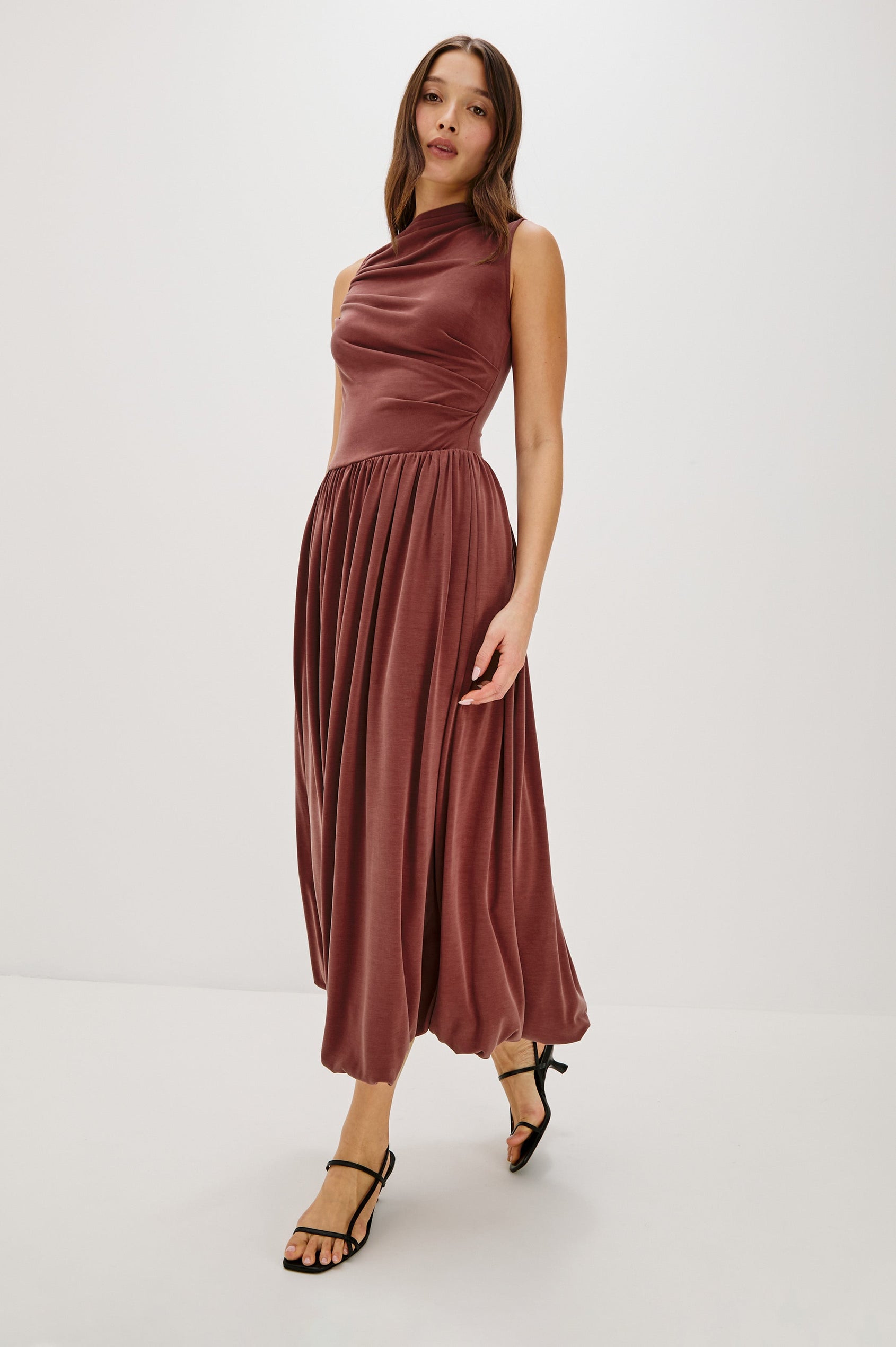 BRINA DRESS - OXBLOOD