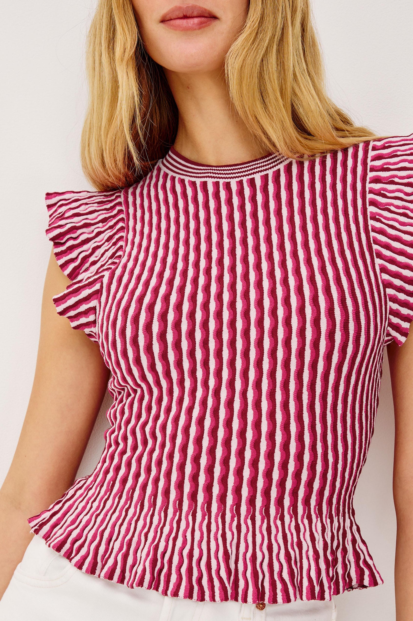 BRYN TOP - BERRY STRIPE