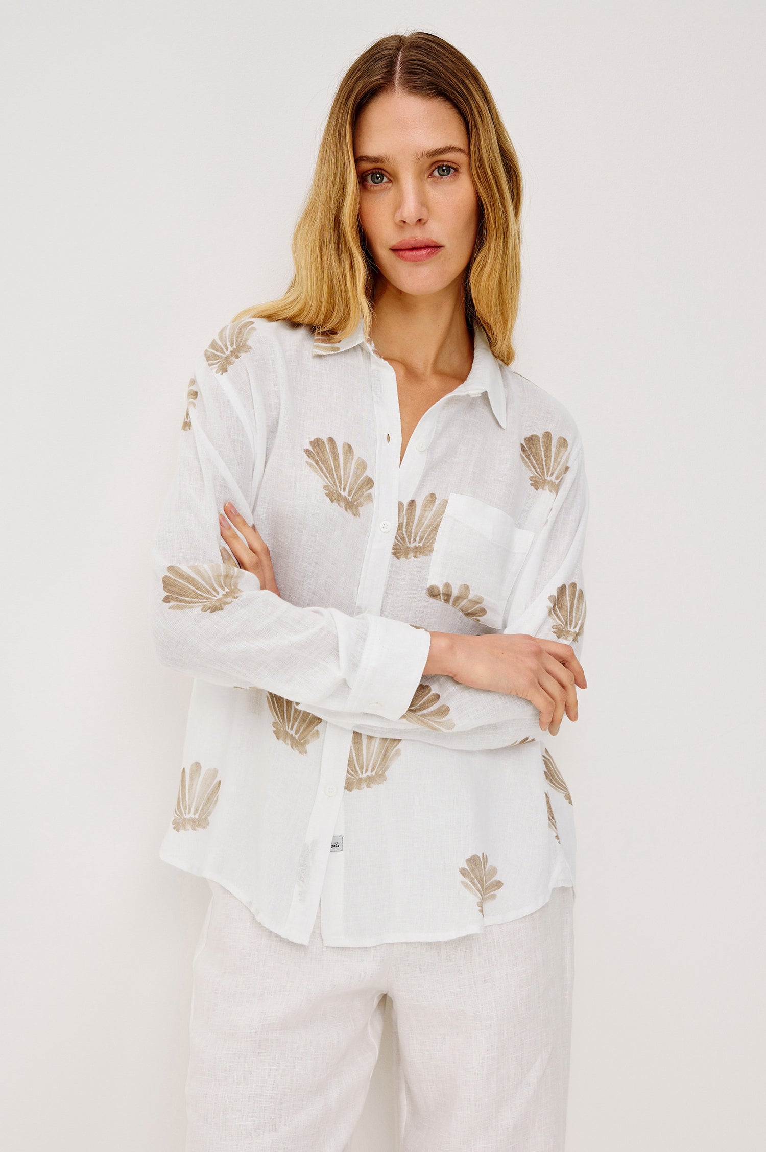CHARLI SHIRT - TAUPE SEASHELLS
