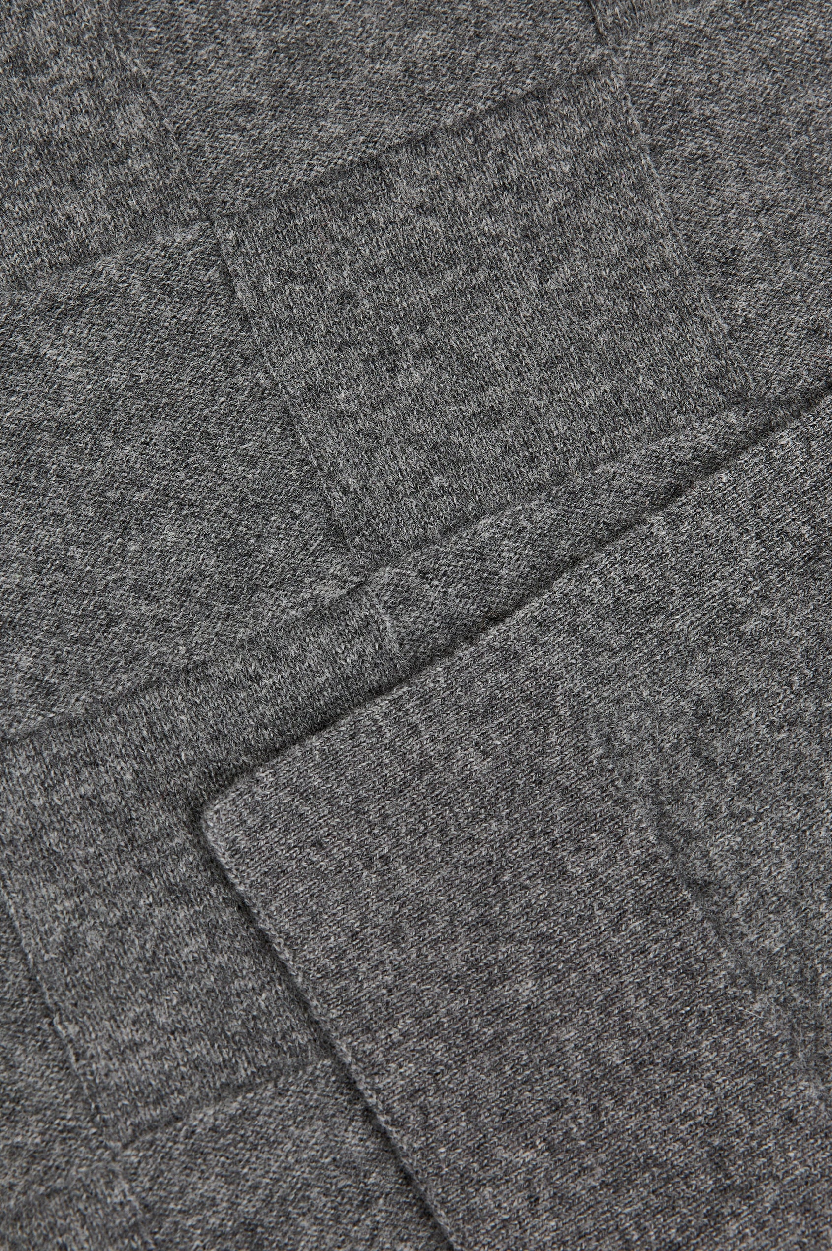 Cashmere Throw with a Quilted Knit in Thunder Colorway - Close up View