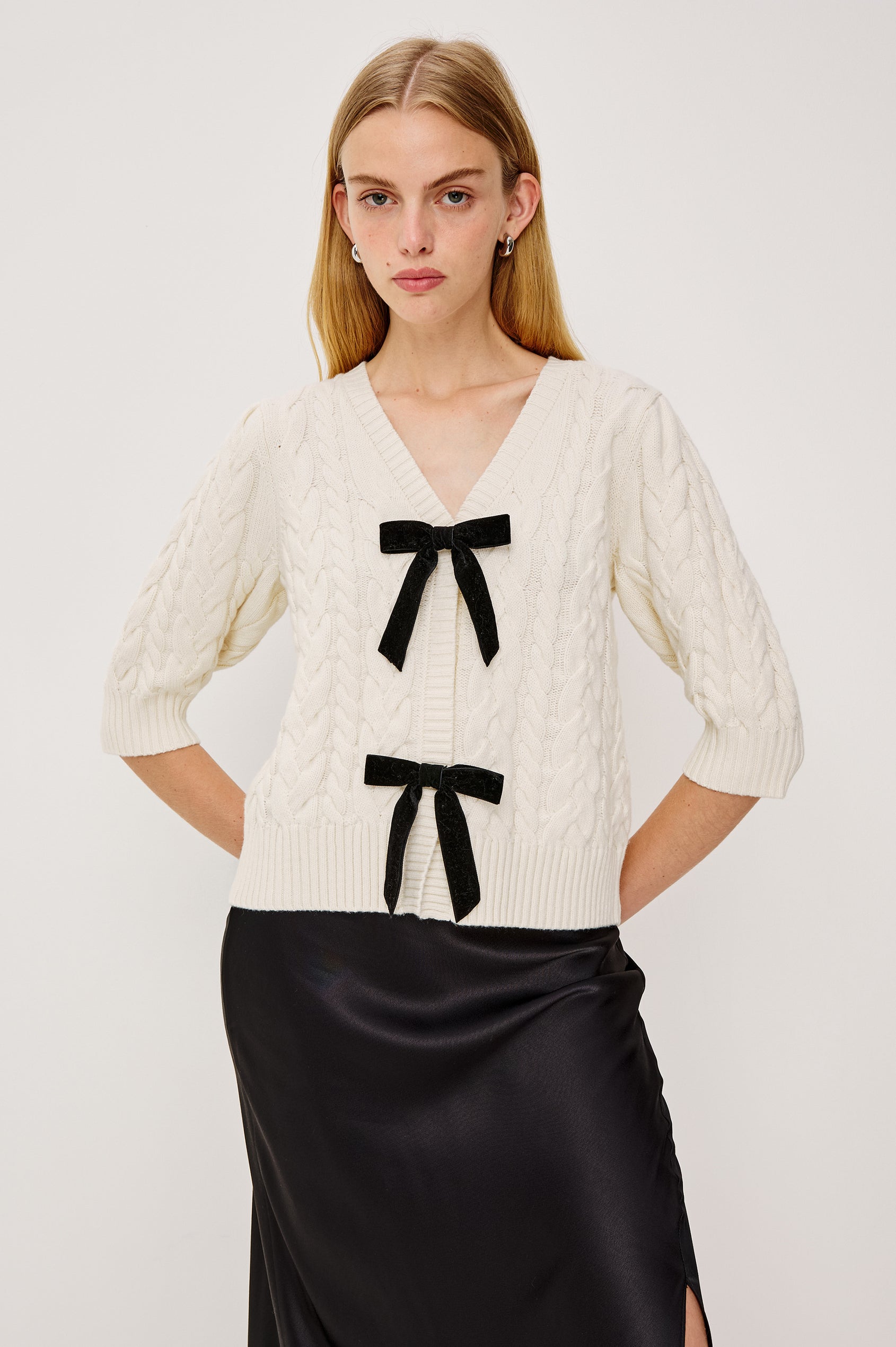 CLARISSA SWEATER - IVORY CABLES