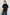 Cotton Cashmere T-shirt with Crew Neckline in Black Colorway - Back Untucked View Featured On Model