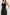 Dia tank midi dress with scoop neck and fitted bodice in Black - close up of details on model