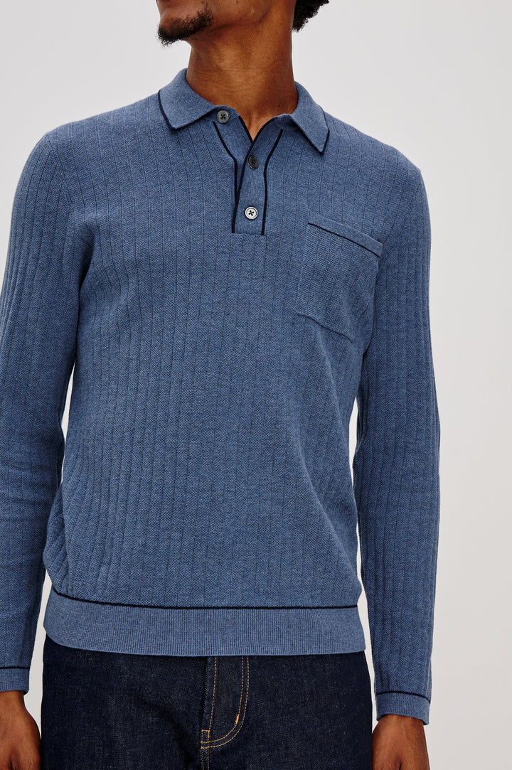 FENTON SWEATER - BLUE MELANGE