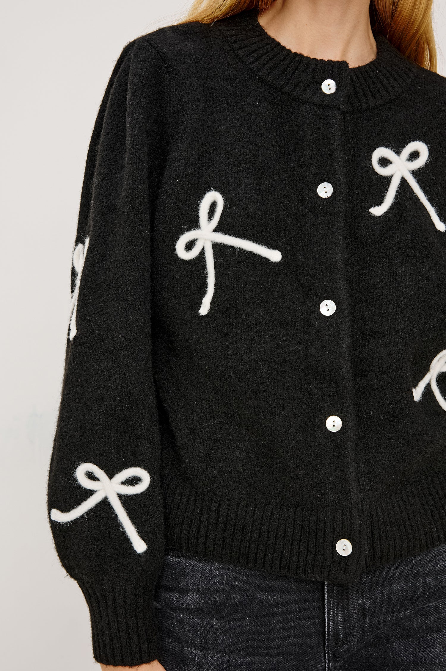 FRANCESCA CARDIGAN - BLACK IVORY