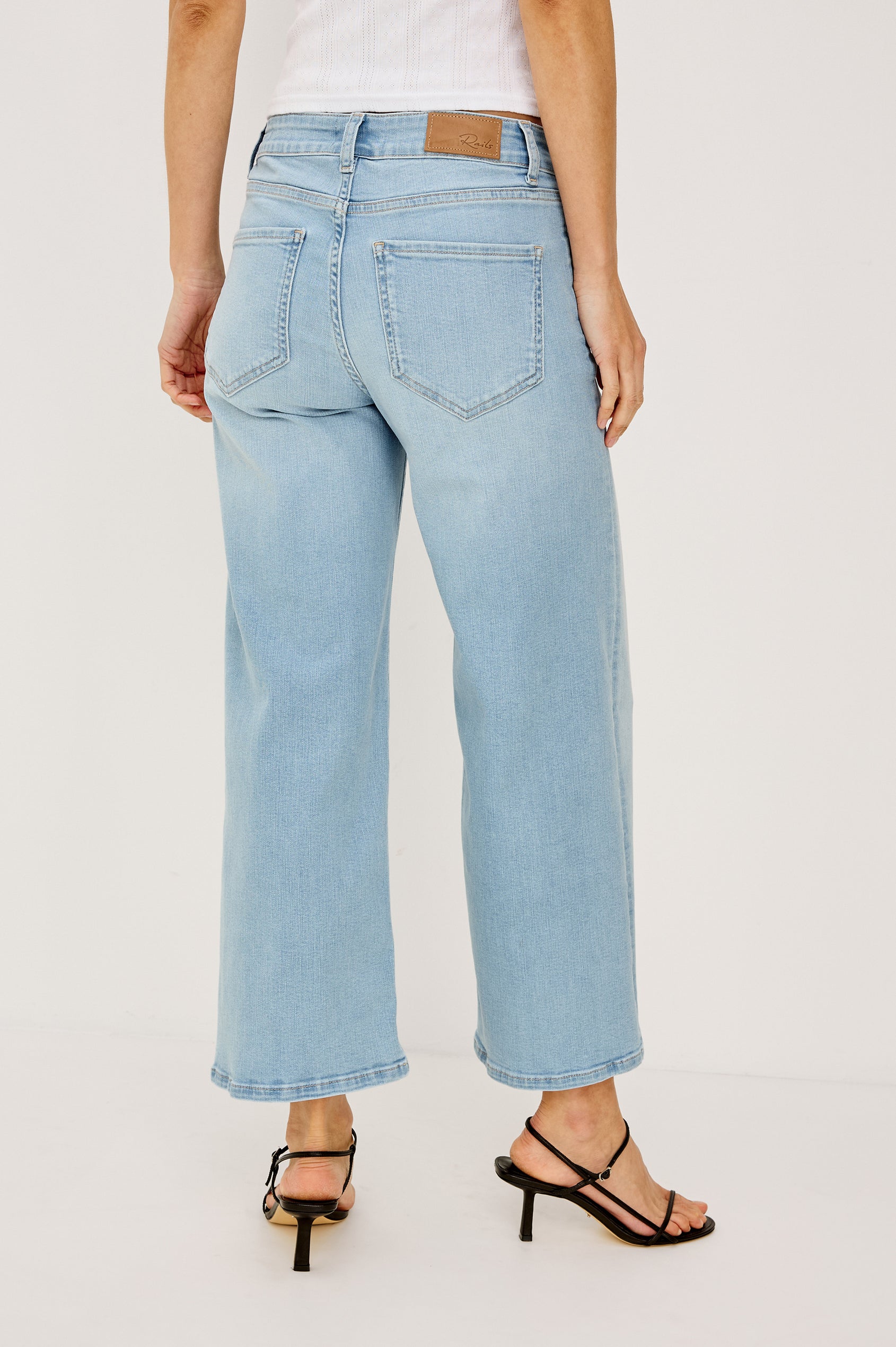 GETTY CROP LOW RISE WIDE LEG - SEAPORT