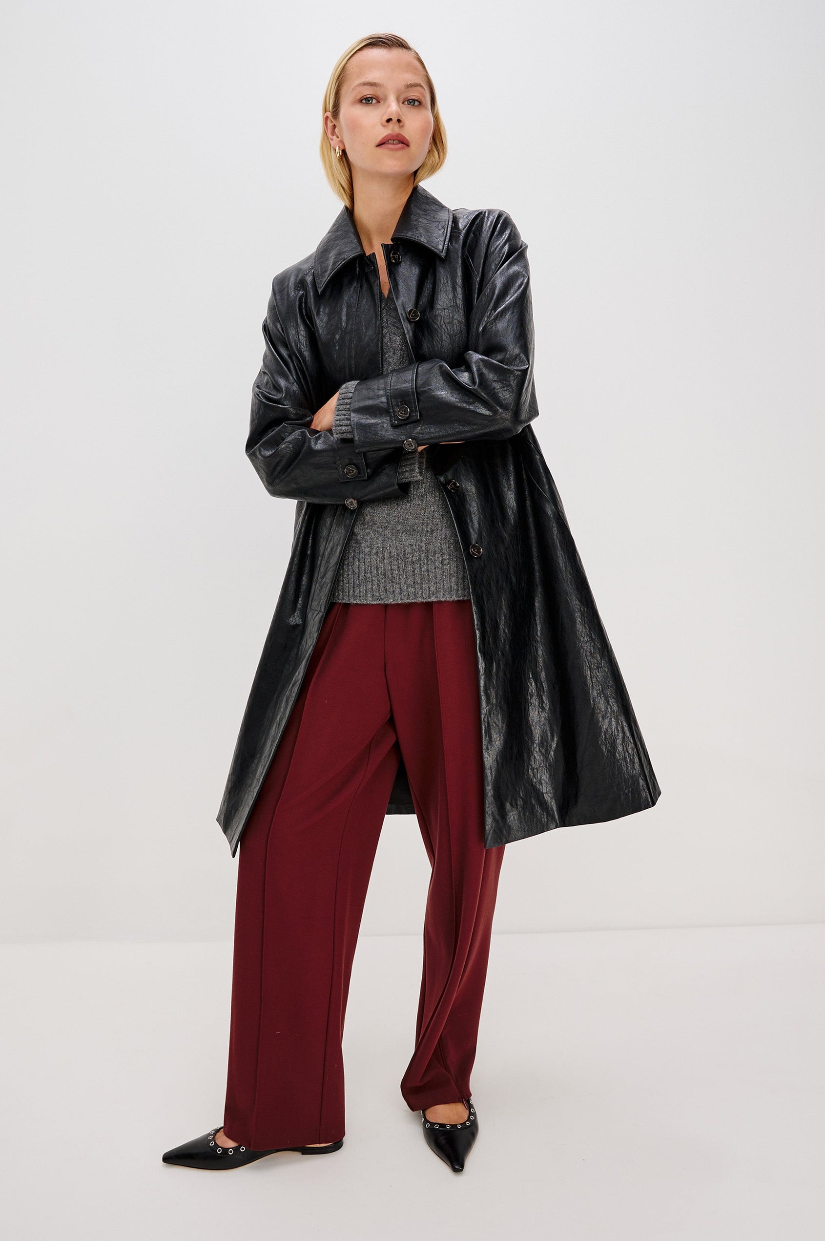 HILLS JACKET - FAUX LEATHER BLACK