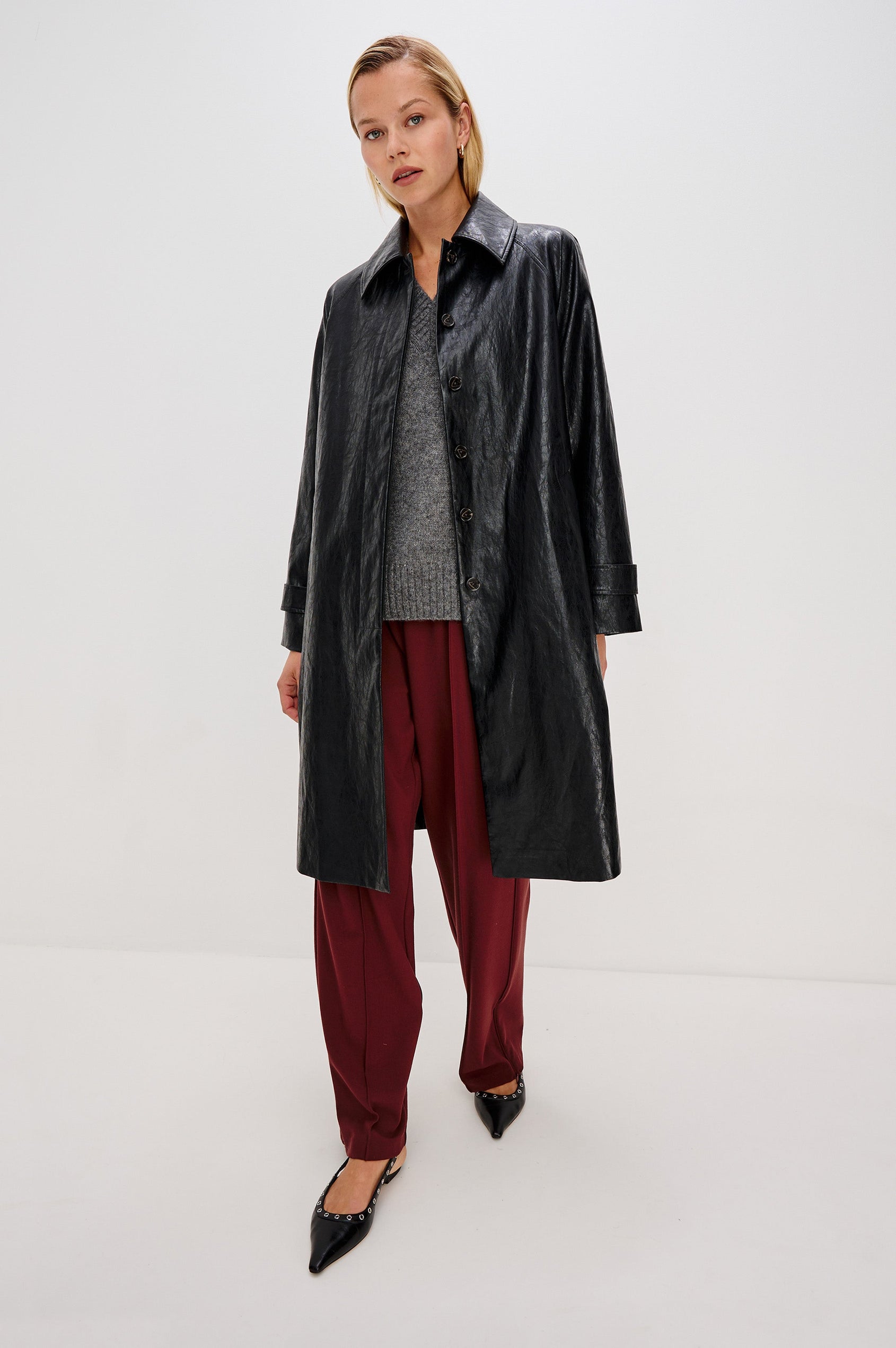 HILLS JACKET - FAUX LEATHER BLACK