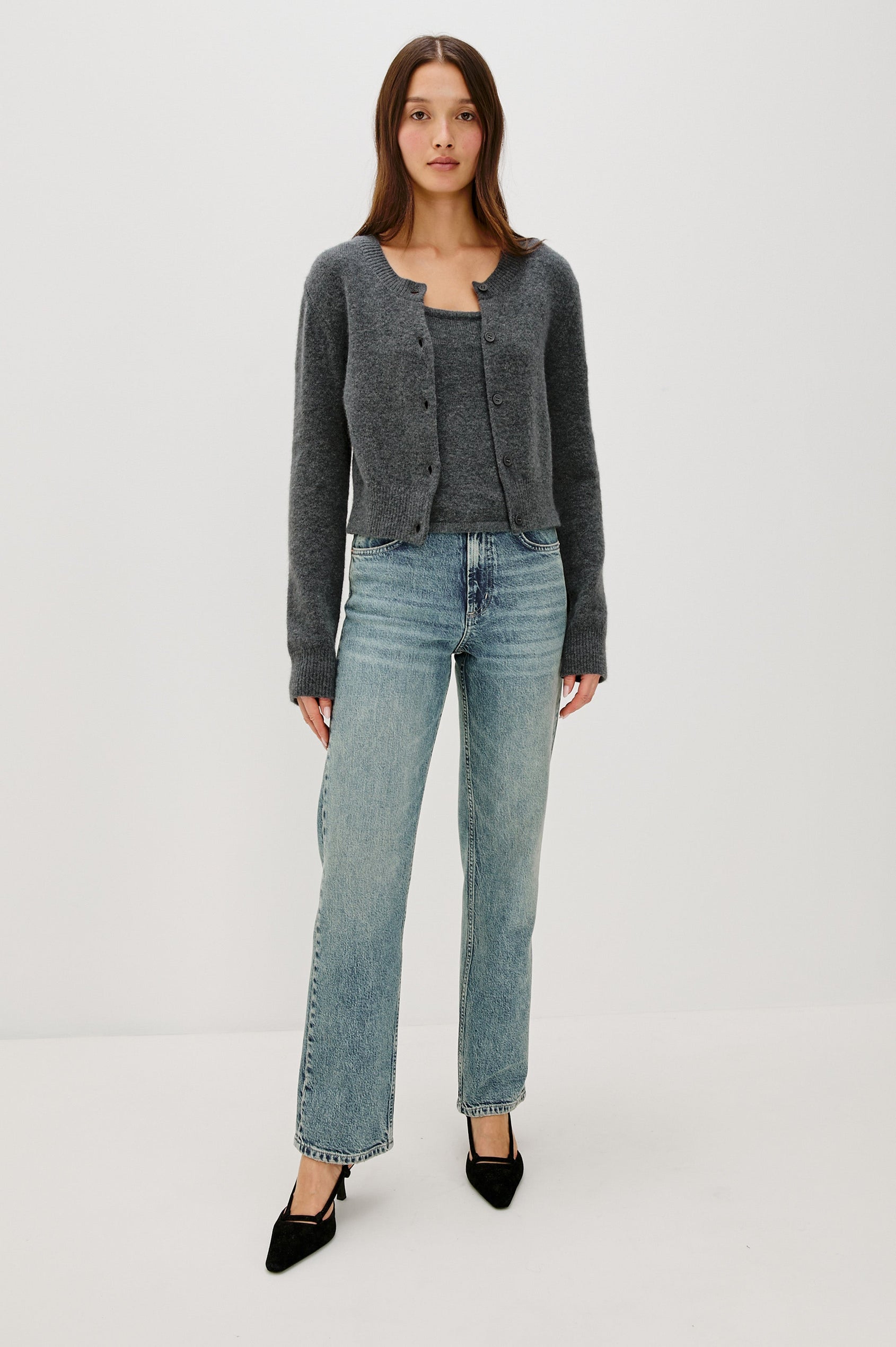 HOLLIE TOP - CHARCOAL