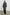 Hugo Double-Breasted, Mid-Thigh Length Coat with Button Closure, Wide Lapels, Two Front Patch Pockets and Fringe along the Lapels and Closure in Charcoal Check Colorway, a plaid - Front Full Body View Featured on Model 