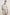 Juda 3/4 Sleeve Top With Front Placket And Collar In Colorway Chalk Slate Stripe - front view on model, tucked in