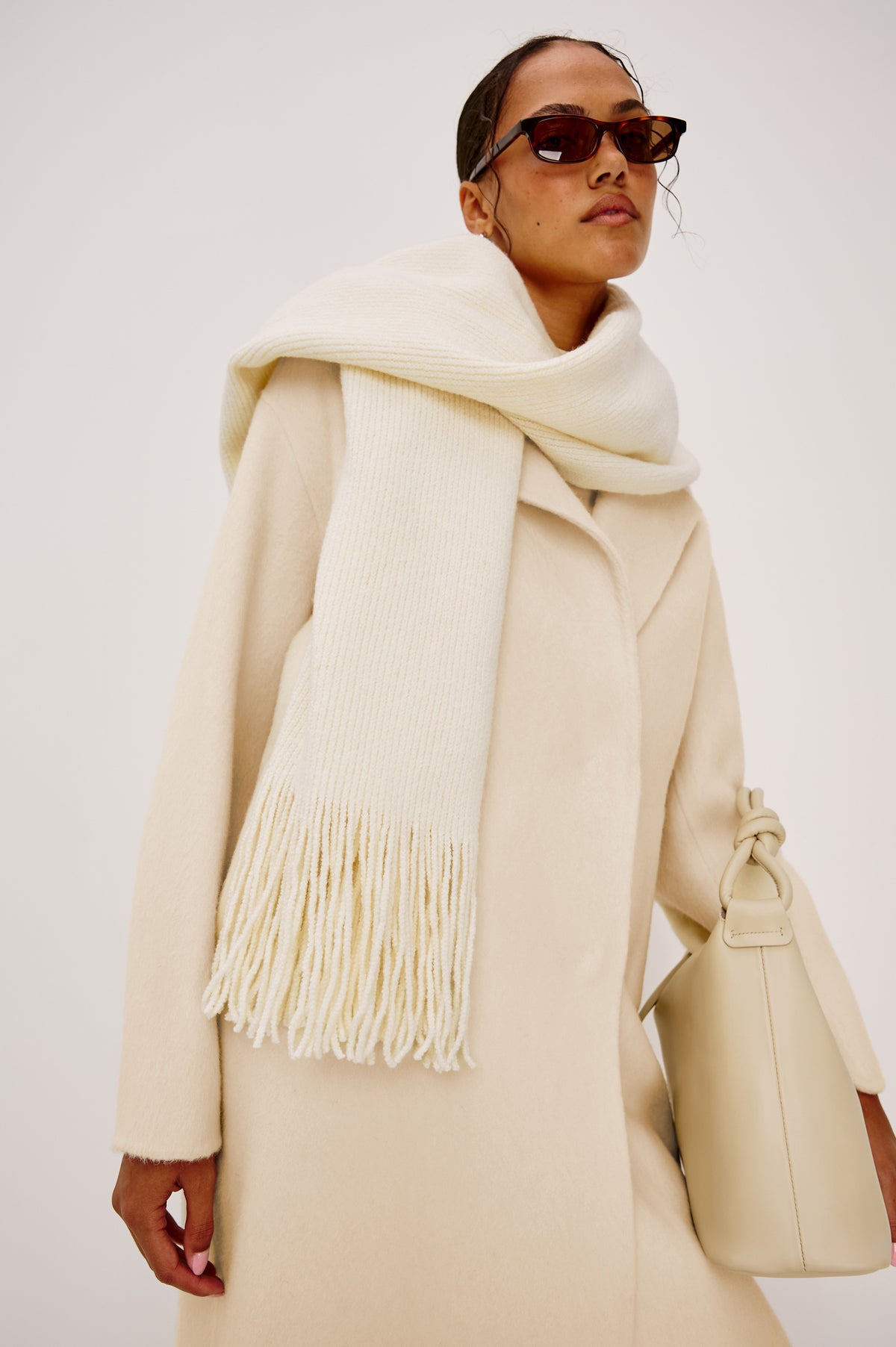 KOA SCARF - IVORY FRINGE