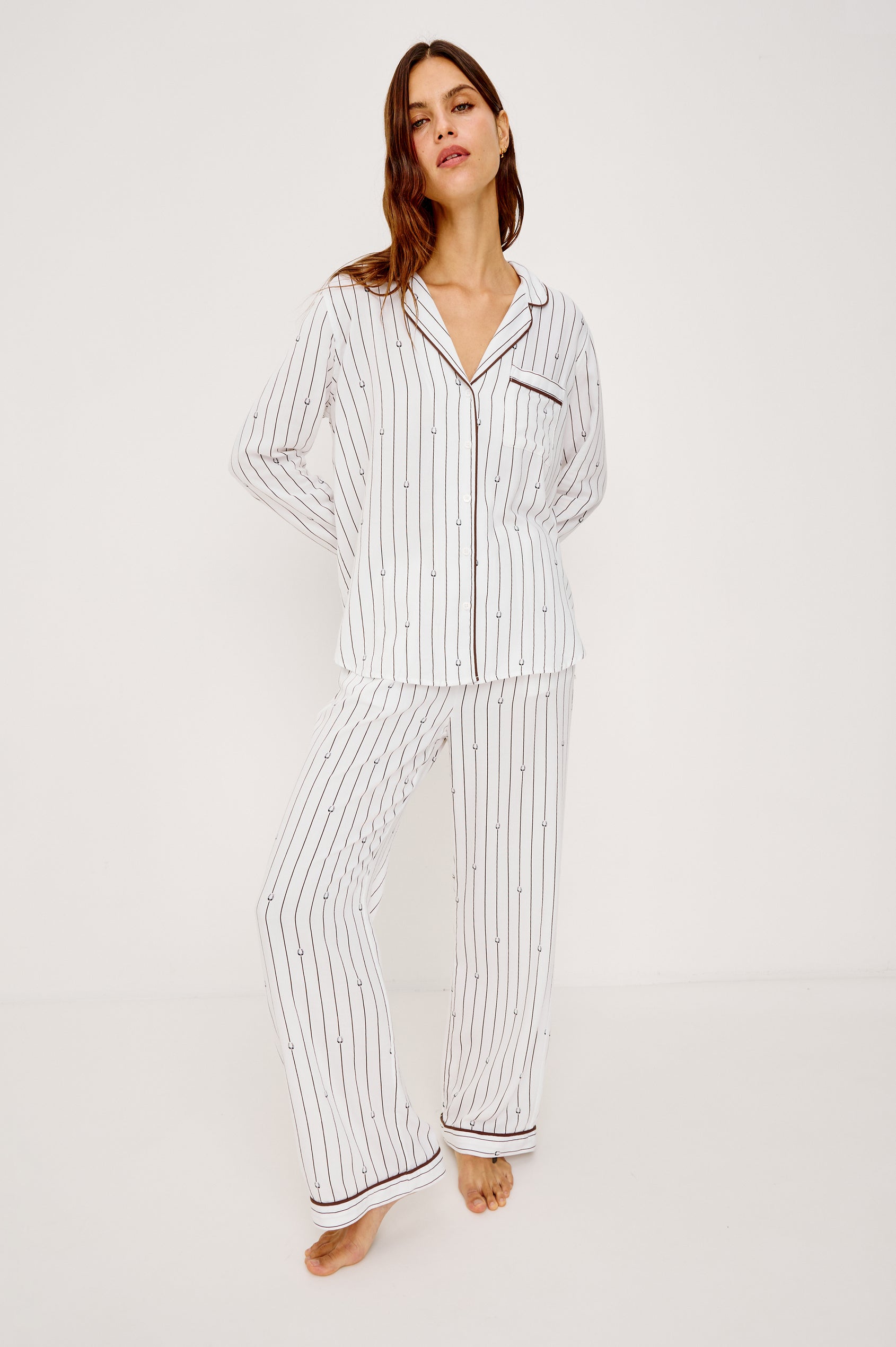 LUNA PAJAMA SET - STRIPED LUCKY HORSESHOES