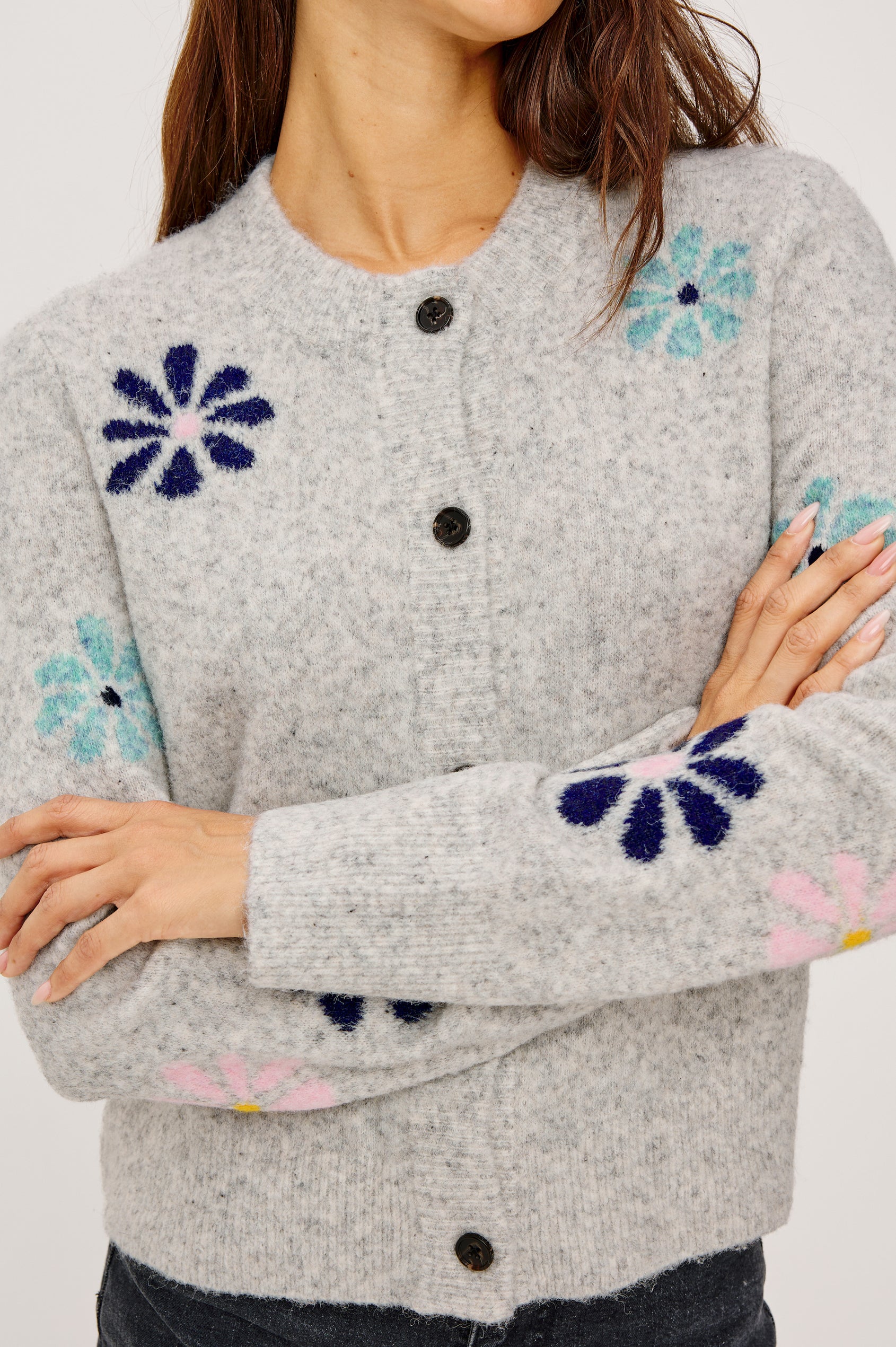 MILLIE CARDIGAN - GREY MULTI
