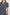Naveli Court Polo with a Button-Up Placket in Navy Ivory Stripe Colorway, Horizontal Stripes - Front View Featured on Model