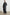 Opera Below-the-Knee Length Coat with V Neck, Three-Button Closure and Two Front Flap Patch Pockets in Charcoal Colorway - Front Full Body View Featured on Model