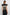 Penelope Crochet Top with Flutter Sleeves and Ribbed Hem in Black Ivory Stripe Colorway, Horizontal Stripes with Contrasting Knit Flowers Across the Chest - Back View Featured on Model
