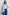 Stina Long-Sleeve Button Up with a Chest Patch Pocket in Mariner White Stripe Colorway, White and Blue Vertical Stripes - Front Unbuttoned View Featured on Model