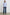 Stina Long-Sleeve Button Up with a Chest Patch Pocket in Oxford White Stripe Colorway, Thin White Vertical Stripes on Blue - Front Full Body View Featured on Model