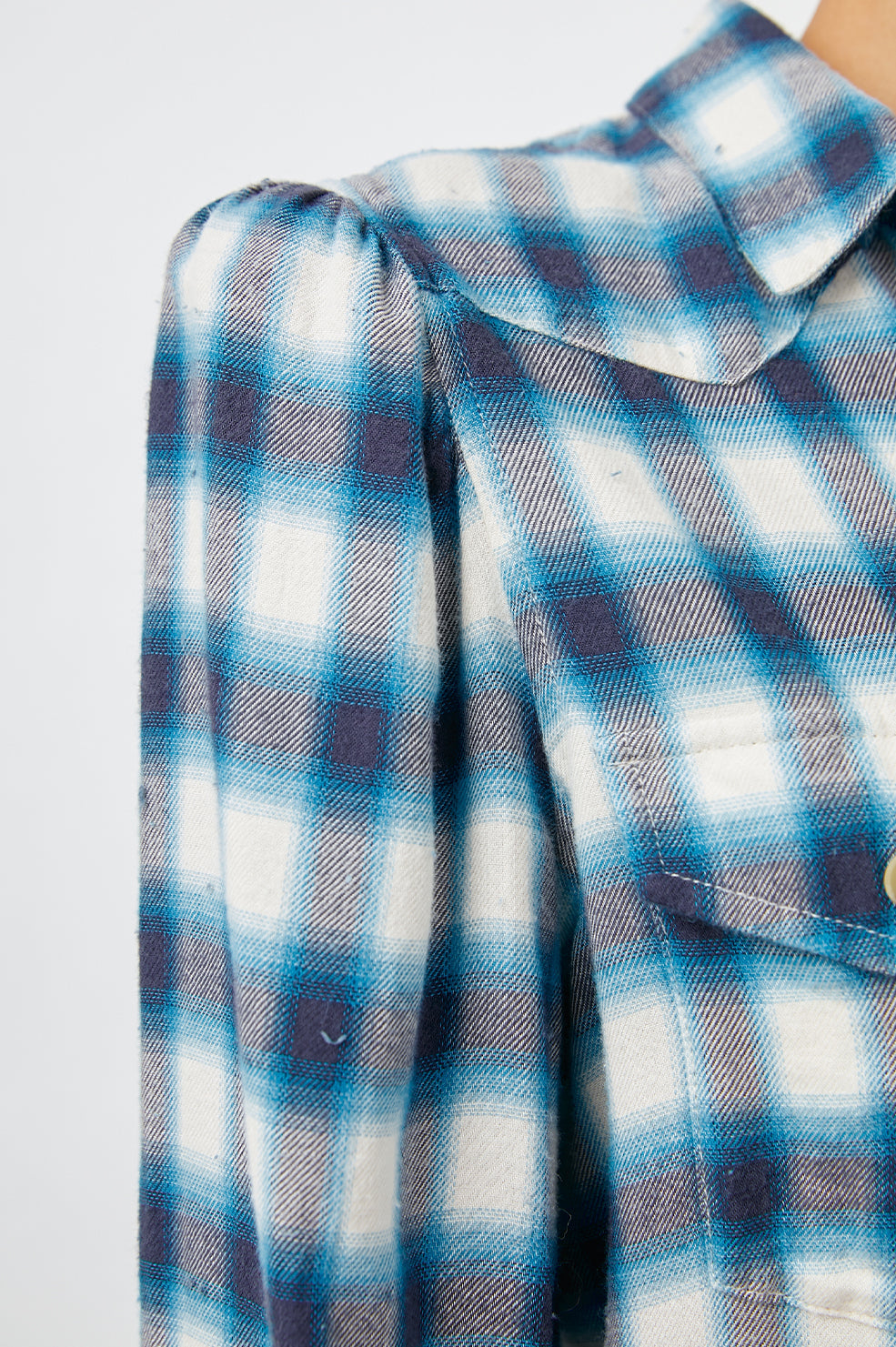 ADA IVORY NAVY TURQUOISE SHIRT-DETAIL