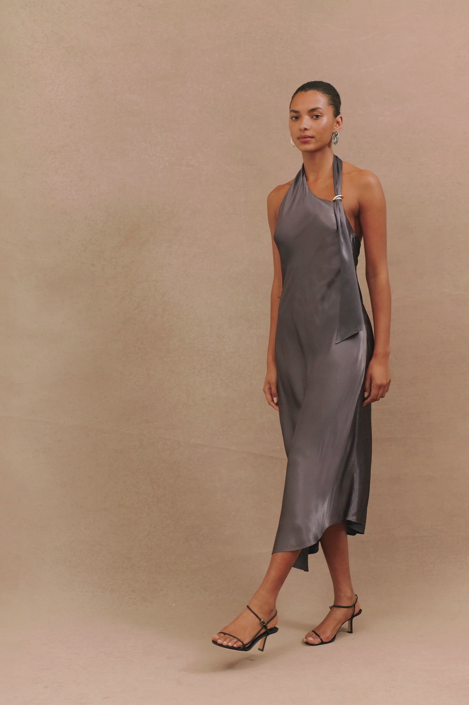 ADRA DRESS - GUNMETAL